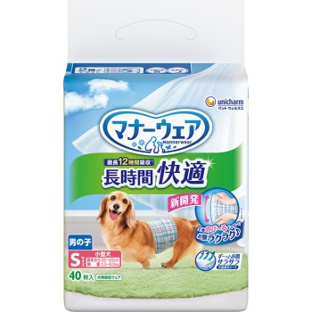 매너웨어 장시간 쾌적 기저귀 남자아이용 S 40매 유니참 펫케어