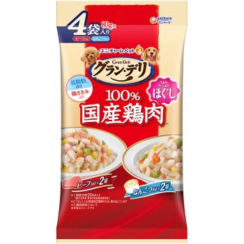 그랑 데리 독 푸드 파우치 부드러운 비프&연골 80g×4P 유니참 펫케어