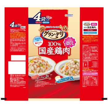 그랑 데리 독 푸드 파우치 부드러운 비프&연골 80g×4P 유니참 펫케어