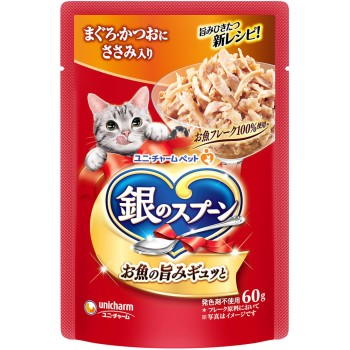 은수저 파우치 참치·가다랑어에 닭 안심 함유 60g 유니참 펫케어