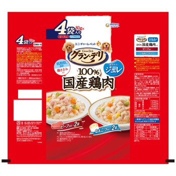 그랑 드리 파우치 주레 소고기 연골 80g×4P 유니참 펫케어