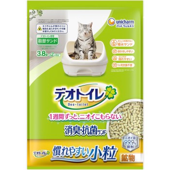 데오 화장실 소취·항균 샌드 익숙해지기 쉬운 소립 3.8L 유니참 펫케어