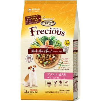 그랑 드리 프레쉬어스 성인 치킨&잔멸치 1kg 유니참 펫케어