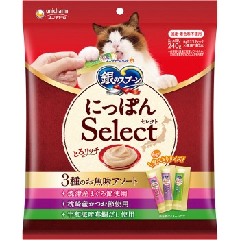 은수저 간식 니폰 Select 토로리치 3종 생선 맛 어소트 참치 절&가다랑어포&참도미 다시 사용 6g×40개 유니참 펫케어