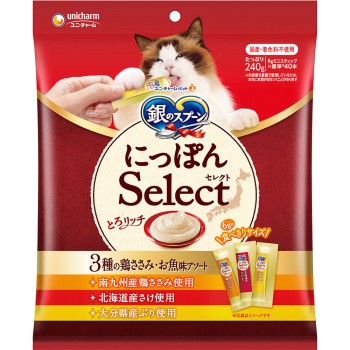 은수저 간식 니폰 Select 토로리치 3종 닭 안심·생선 맛 어소트 닭 안심&연어&방어 사용 6g×40개 유니참 펫케어