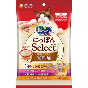 은수저 별미 그루메 진한 리치 무첨가 3종 생선·닭가슴살 맛 어소트 6g×18개 유니참 펫케어