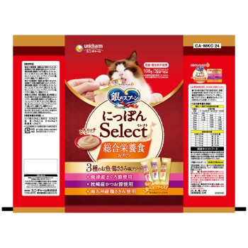 은수저 간식 니혼 Select 종합영양식 진한 리치 3종 생선·닭가슴살 맛 어소트 참치&가다랑어&닭가슴살 사용 6g×18개 유니참 펫케어