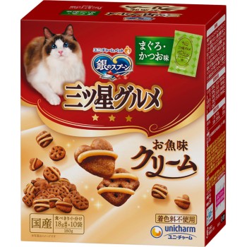 은수저 삼스타 그루메 생선 맛 크림 참치 가다랑어 맛 180g 유니참 펫케어