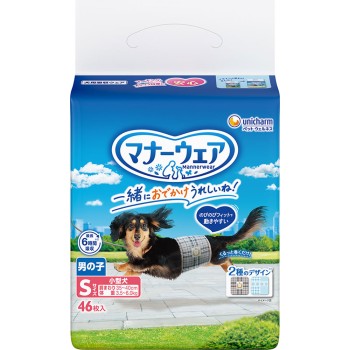매너웨어 남자아이용 S 사이즈 소형견용 46매 유니참 펫케어
