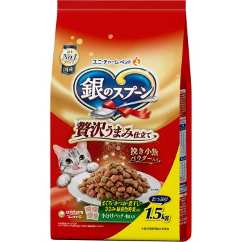 은수저 풍성한 감칠맛 참치·가다랑어·멸치·닭가슴살·녹황색채소 함유 1.5kg 유니참 펫케어