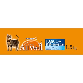 AllWell 10세 이상 신장 건강 유지용 생선 맛 다진 잔생선과 닭가슴살 동결건조 파우더 함유 1.5kg 1.5kg 유니참 펫케어
