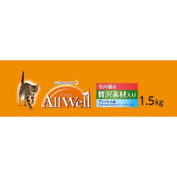 AllWell 실내고양이용 풍성소재 함유 피쉬맛 천연소어&닭고기살 동결건조 함유 1.5kg 1.5kg 유니참펫케어
