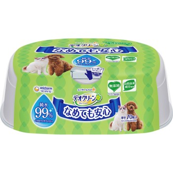 데오클린 순수 99% 웨트 티슈 본체 70매 유니참 펫케어