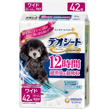 데오 시트 Premium 12시간 초소취&초흡수 와이드 42매 유니참 펫케어