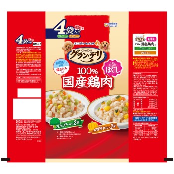 그랜 델리 닭가슴살 파우치 분해 성견용 브로콜리×호박 80g×4P 유니참 펫케어