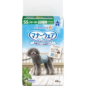 매너웨어 남자아이용 SS사이즈 심플 디자인 48매 유니참 펫케어