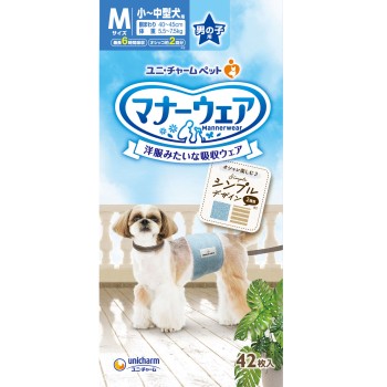 매너 웨어 남자 아이용 M사이즈 심플 디자인 42매 유니참 펫케어