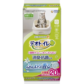 데오 화장실 향기로운 소취·항균 시트 내추럴 가든 향 20매 유니참 펫케어