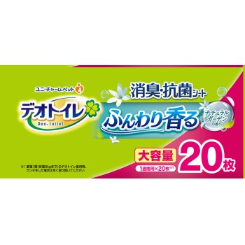 데오 화장실 향기로운 소취·항균 시트 내추럴 가든 향 20매 유니참 펫케어