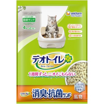 1주간 소취·항균 데오 토일렛 비산 방지 소취·항균 샌드 4L 유니참 펫케어