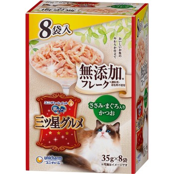 은수저 삼스타 그루메 파우치 플레이크 무첨가 닭 안심 35g 8P 유니참 펫케어