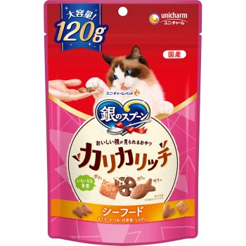 은수저 맛있는 얼굴이 보이는 간식 바삭바삭 씨푸드 120g 유니참 펫케어