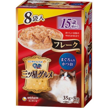 은수저 삼성 그루메 파우치 플레이크 15세경부터 참치 함유 가다랑어 35g 8p 유니참펫케어