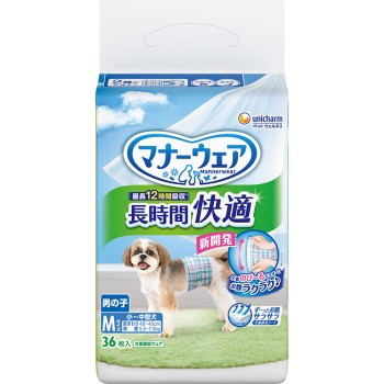 매너웨어 장시간 편안 기저귀 남아용 M 36매 유니참 펫케어