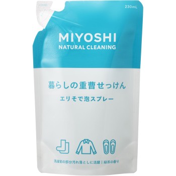 생활 중조비누 에리소데 거품스프레이 리필 230ml 미요시비누