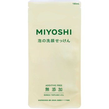 무첨가거품의세안비누 리필 180ml 미요시비누