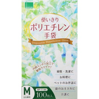 일회용 폴리에틸렌 장갑 M 100매 오카모토