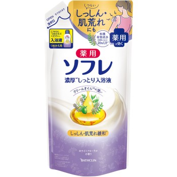 약용 소프레 진한 촉촉 입욕액 화이트 플로럴향 리필 400ml 아스제약