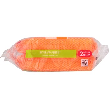 3M 스카치브라이트 하이브리드 네트 스폰지 2개 (오렌지) 쓰리엠 재팬