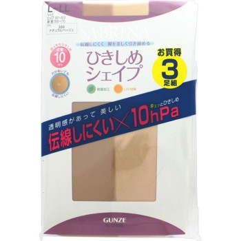 사브리나 전선이 잘 나지 않는×10hPa 3족 세트 L-LL 내추럴 베이지 군제