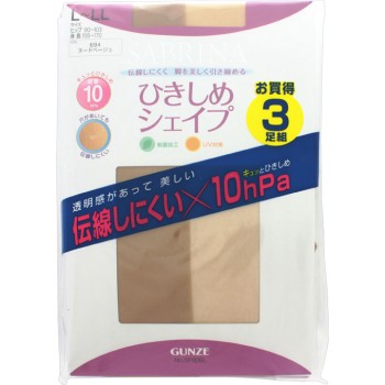 사브리나 전선이 잘 나지 않는×10hPa 3족 세트 L-LL 누드 베이지 군제