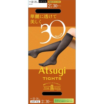 아츠기 타이츠 30데니어 2켤레 무릎 아래 2225 블랙 아츠기