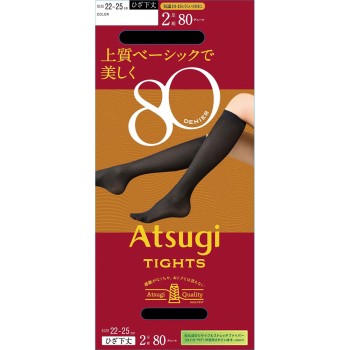 아츠기 타이츠 80데니어 2족 무릎 아래 2225 블랙 22-25블랙 아츠기