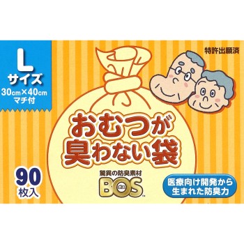 기저귀 냄새나지 않는 봉투 BOS 성인용 박스형 L사이즈 90매 크리론화성