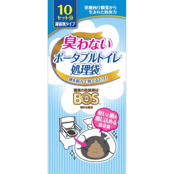 BOS 냄새 안 나는 포터블 화장실 처리 봉투 10매 크리론 화성