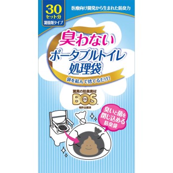 BOS 냄새없는 포터블 화장실 처리봉투 30매 쿠리론 카세이