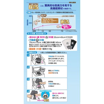 BOS 냄새없는 포터블 화장실 처리봉투 30매 쿠리론 카세이