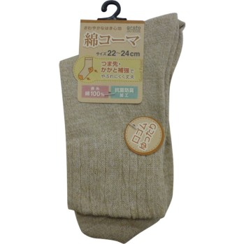 부인 양말 면코마 숏크루 베이지 22-24cm 그라토