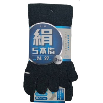 신사 5발가락 실크 양말 3P 25-27cm