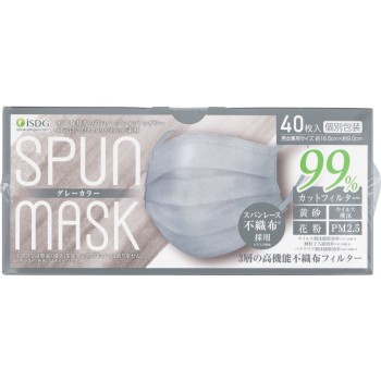 스팬 레이스 부직포 컬러 마스크 (그레이) 개별 포장 40매입 의식동원닷컴