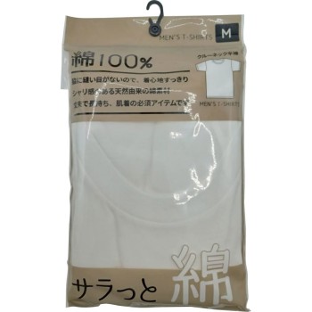 신사 면100% 반소매 라운드넥 T셔츠 화이트 M