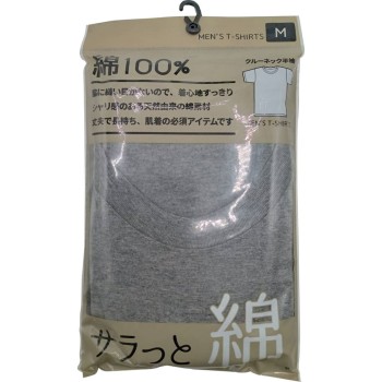 신사 면 100% 반팔 라운드넥 티셔츠 그레이 M