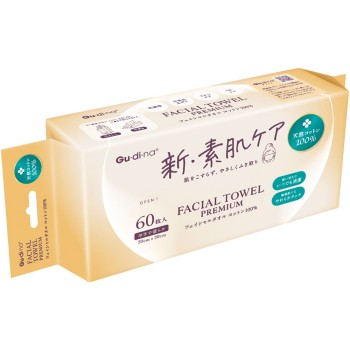 구디나 페이셜타올 천연코튼100% 60매 아오야마상사