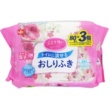 마음 담긴 흘려보낼 수 있는 엉덩이 물티슈 80매×3P 레크