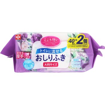 마음 담긴 흘려보낼 수 있는 엉덩이 물티슈 대판 40매×2P 레크