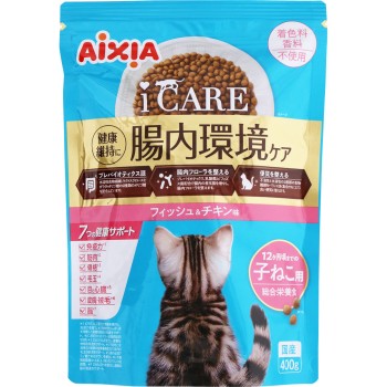iCARE 캣 드라이 새끼고양이 피쉬&치킨 400g 아이시아